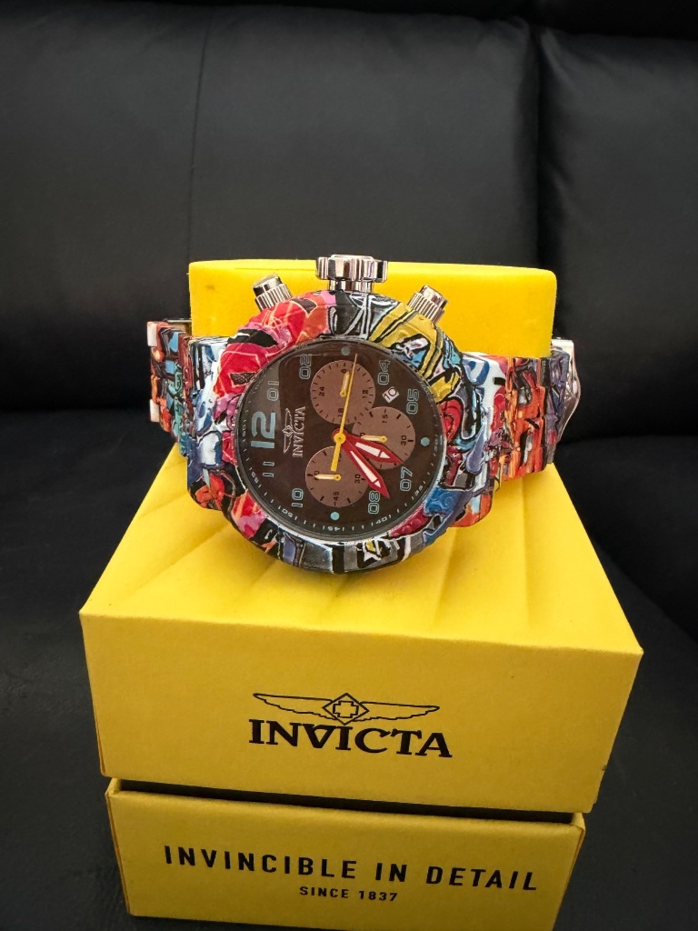 Invicta 52mm Aqua plating mens Grafitti watch New! - Picture 9 of 11